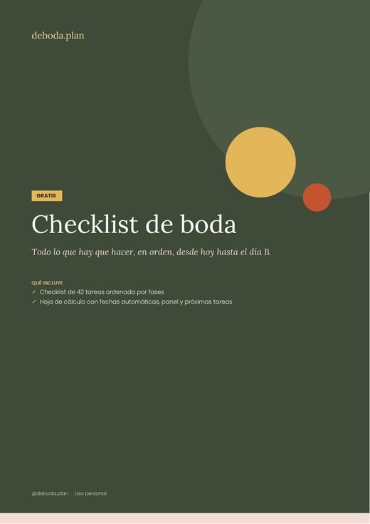 Portada de la checklist de boda gratis
